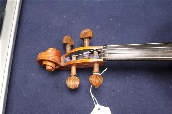 A David Dix viola, labelled and dated 1979, with two bows, cases